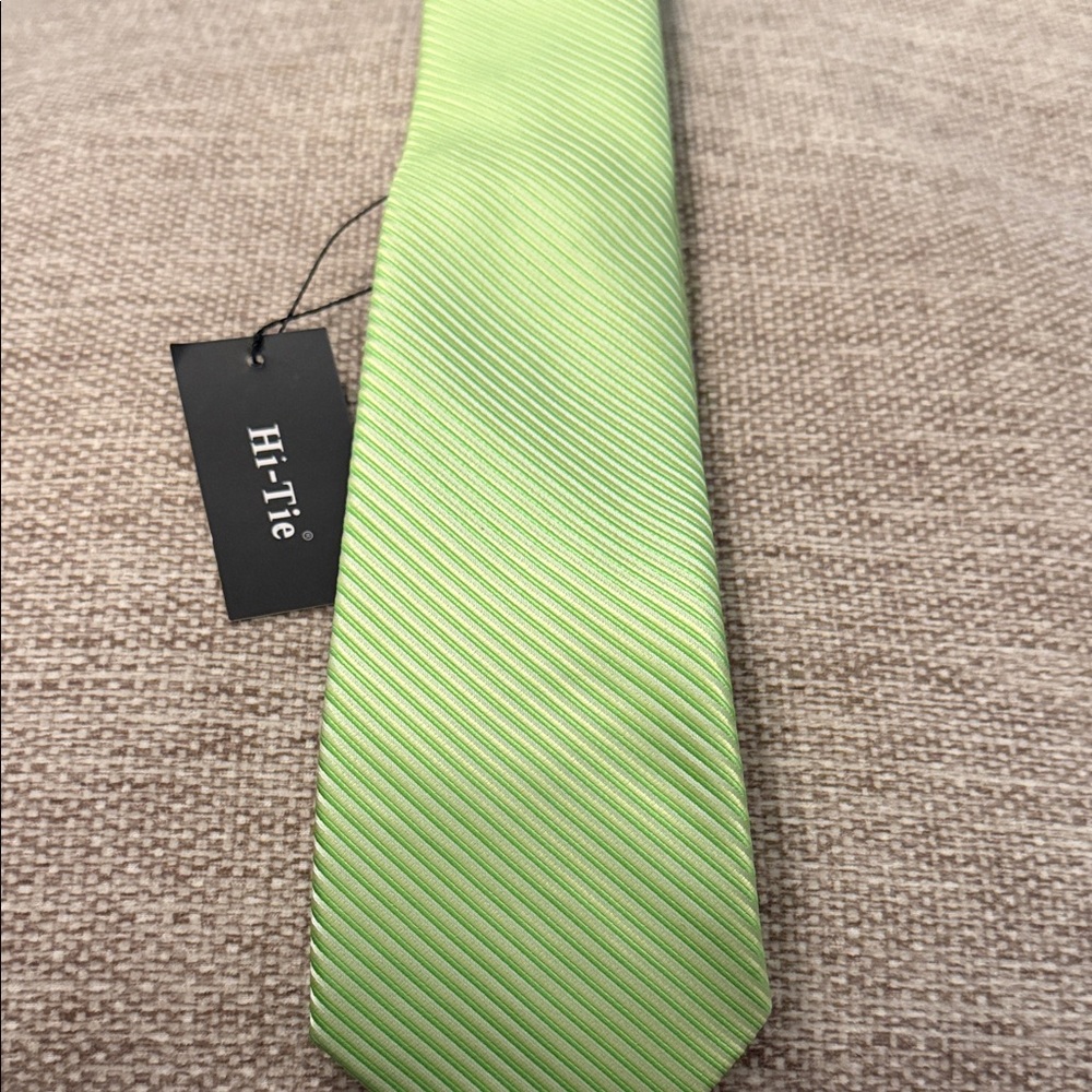 Hi-Tie Green Striped Necktie